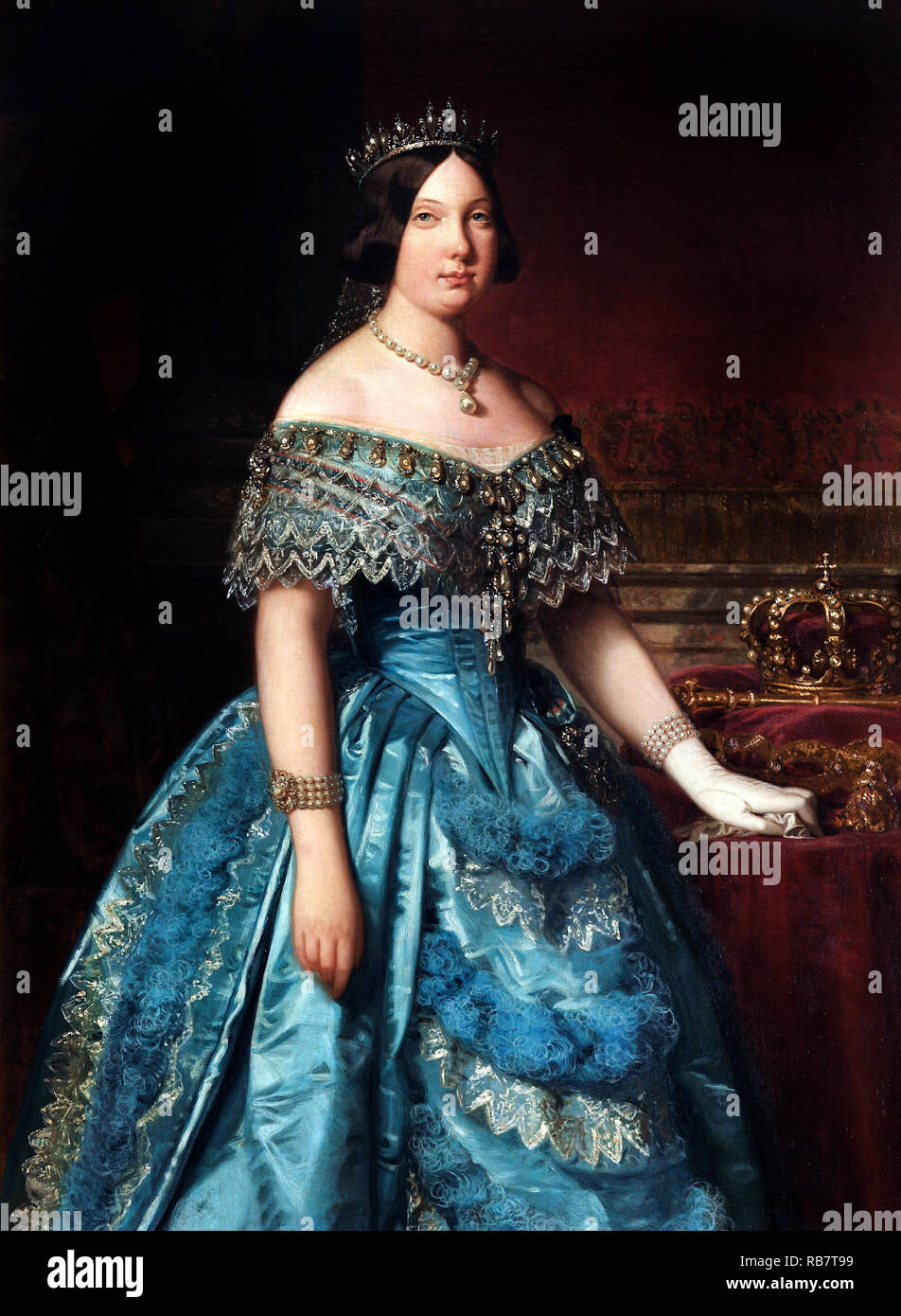 Federico de Madrazo y Kuntz, Isabella II 1849 Öl auf Leinwand, Museum der Romantik, Madrid, Spanien. Stockfoto