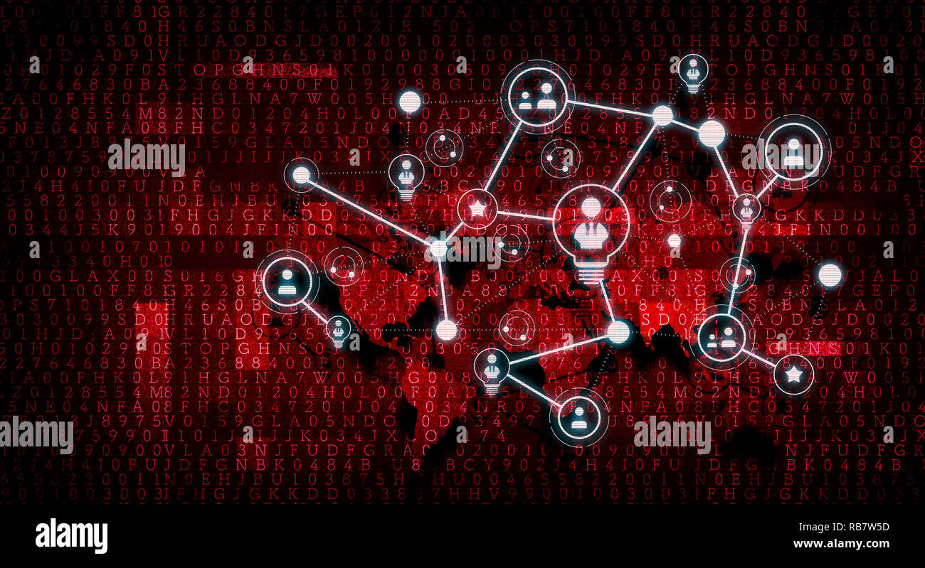 Soziale Kommunikation und Vernetzung. Mixed Media Stockfoto