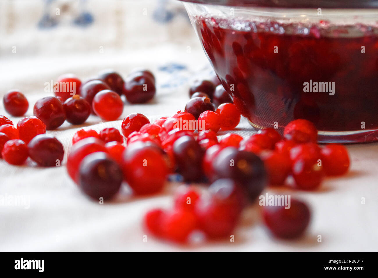 Beeren und Konfitüre close-up Stockfoto