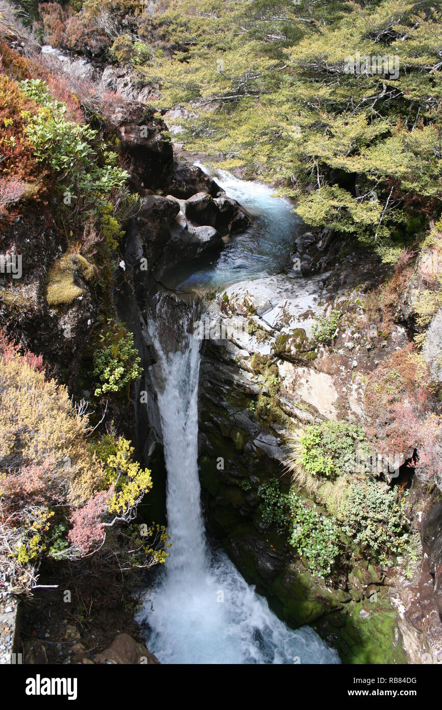 Tongariro Wasserfall Stockfoto