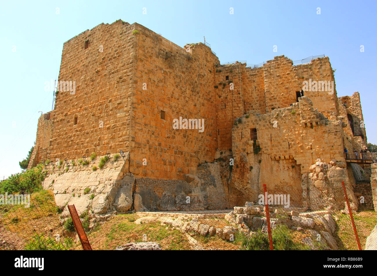 Ajloun Schloss in Nord-westlichen Jordan. Araber und Kreuzfahrer fort. Stockfoto