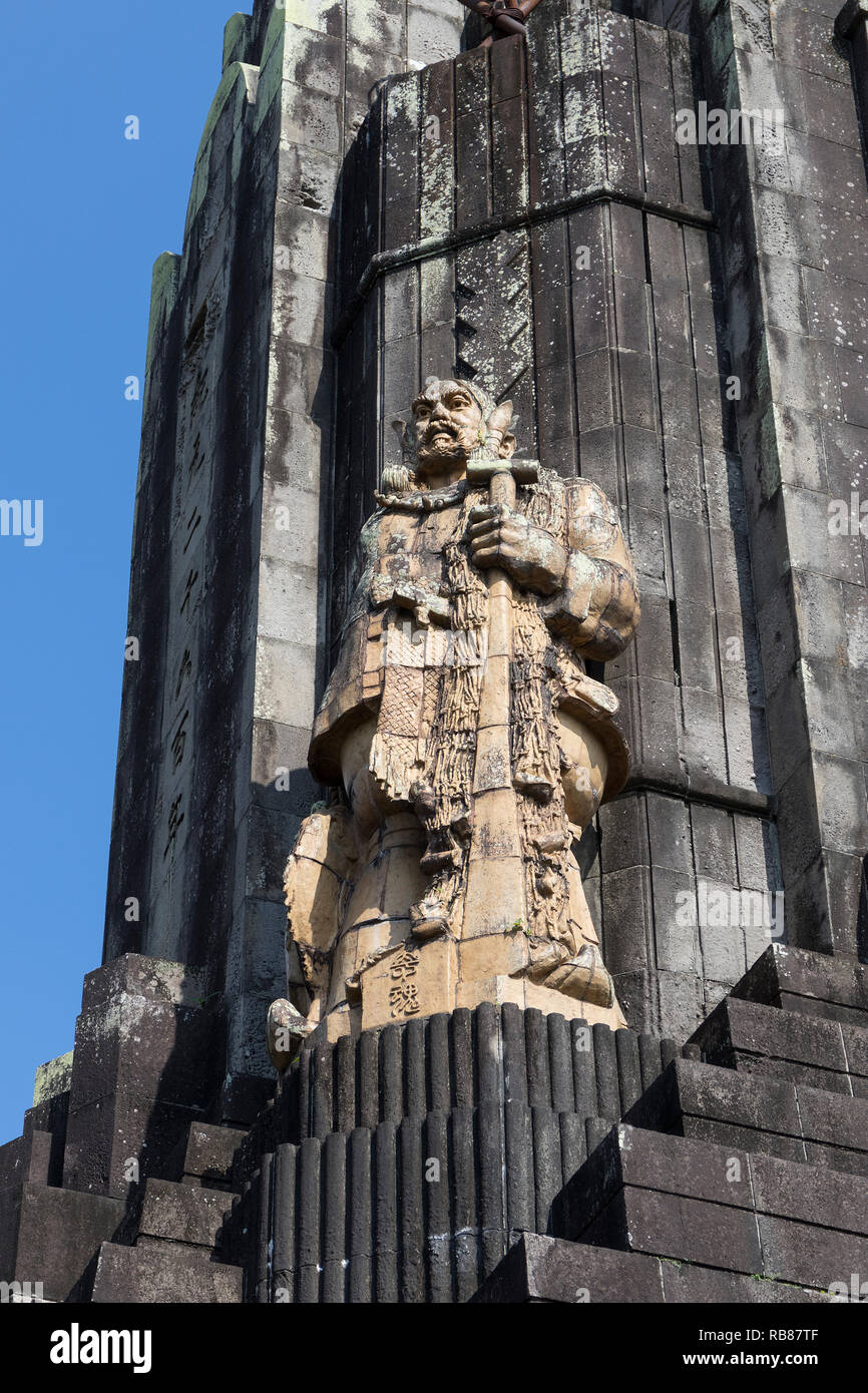 Miyazaki, Japan - 5 November, 2018: Detail der Peace Tower, Heiwadainoto, eine der Skulpturen Stockfoto