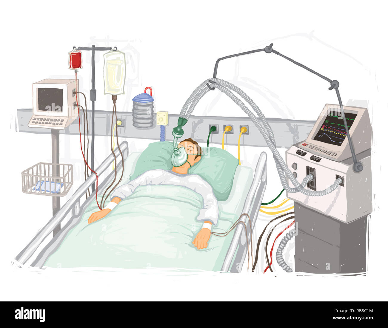 INTENSIVE PFLEGE Stockfoto