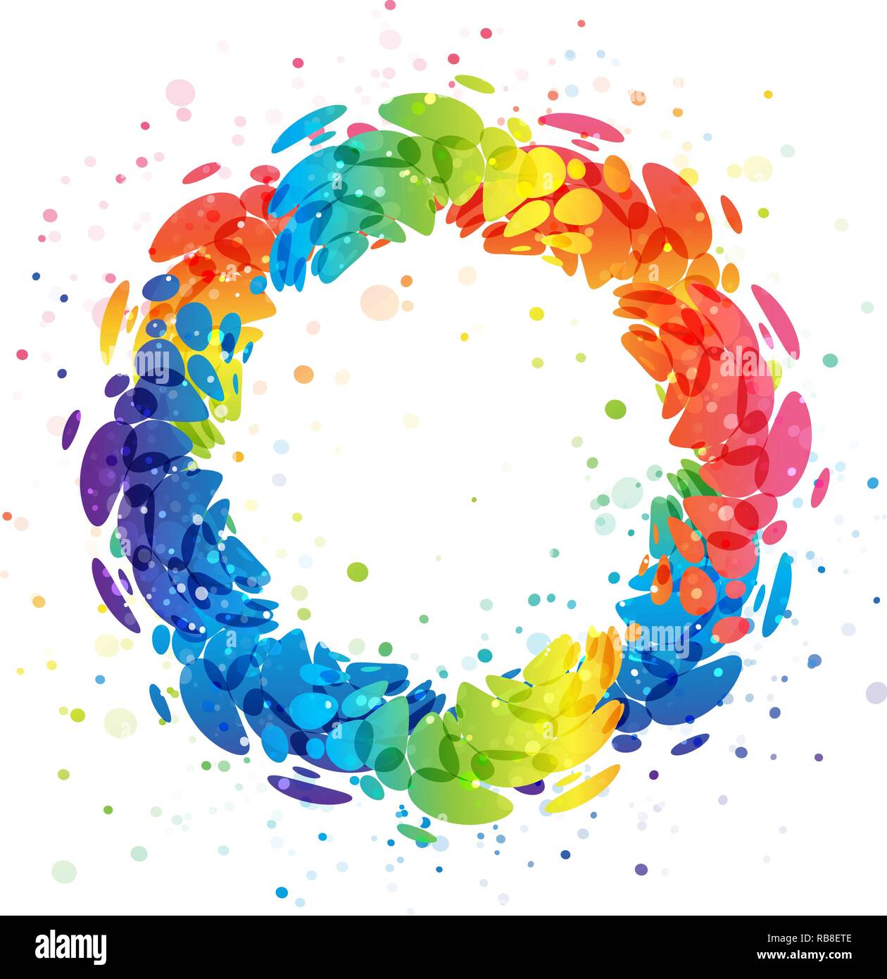 Bunte Spritzer Kranz auf weißem Hintergrund Stock Vektor