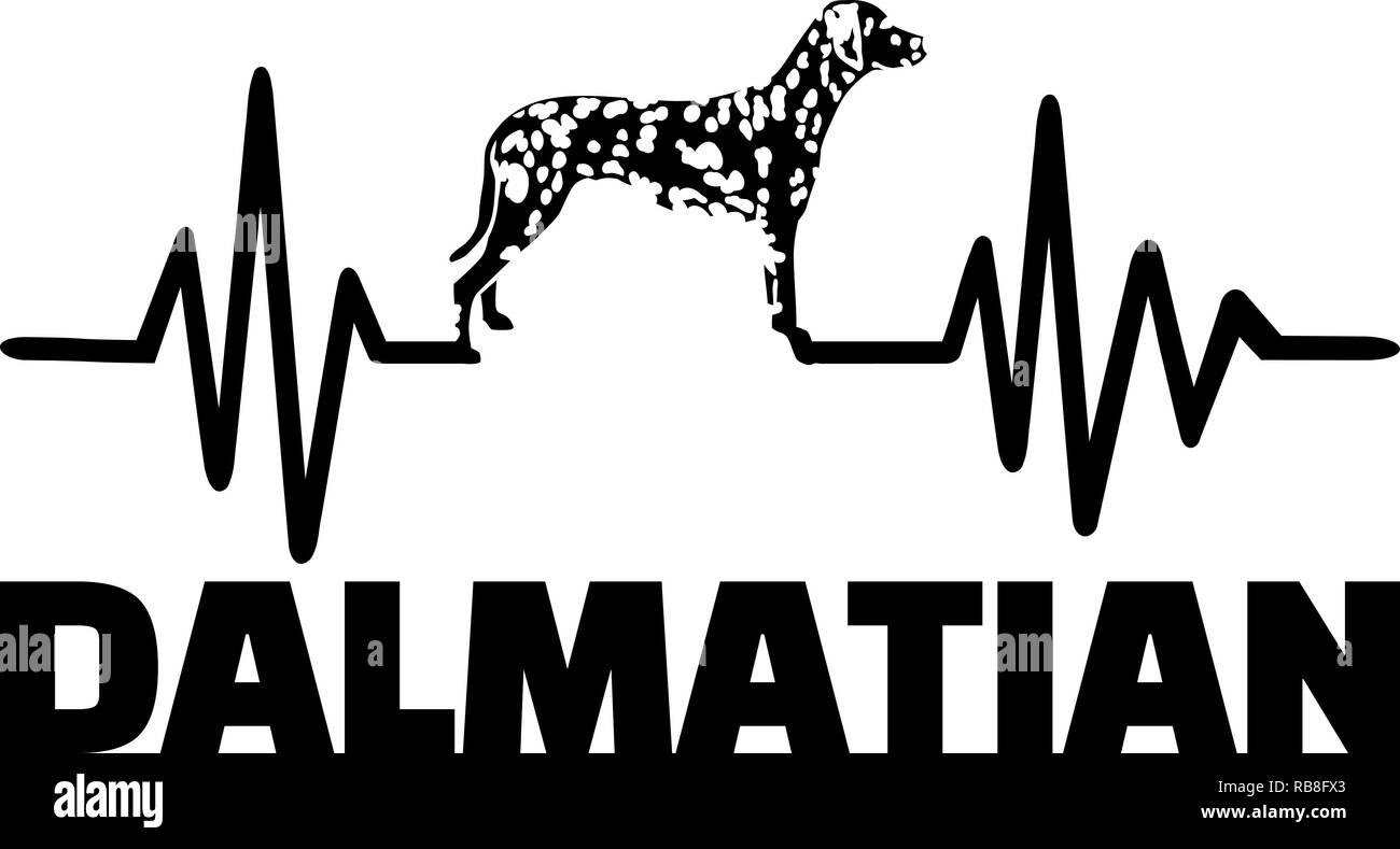 Heartbeat Puls mit Dalmatiner Hund Silhouette Stockfotografie - Alamy