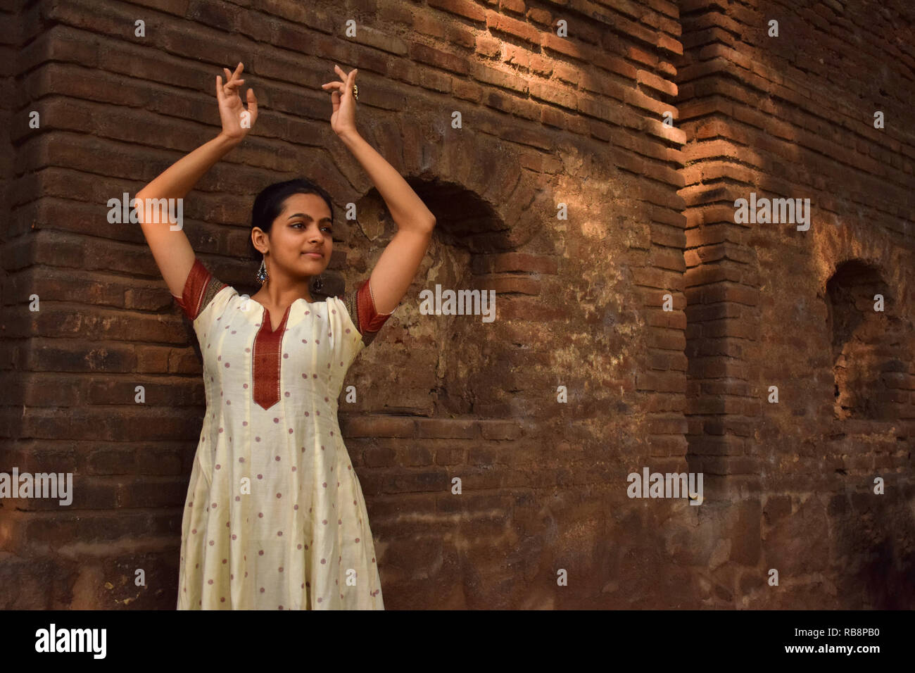 Schießen eines Kathak Dancer, Shaniwar Wada, Indien Stockfoto