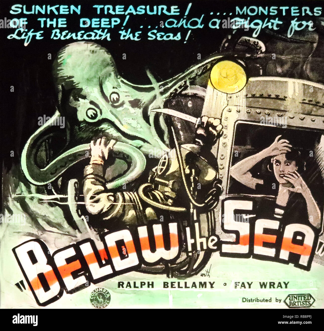Fay Wray "unter dem Meer" Film Werbung Stockfoto