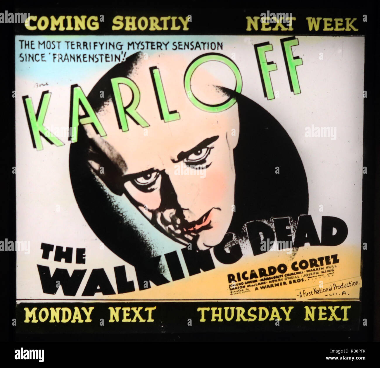 Boris Karloff "The Walking Dead" Film Werbung Stockfoto