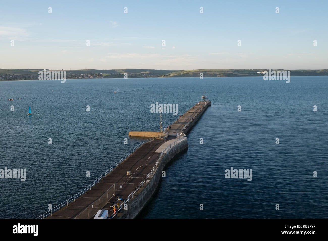 Stein Pier in Weymouth von oben fotografiert Stockfoto