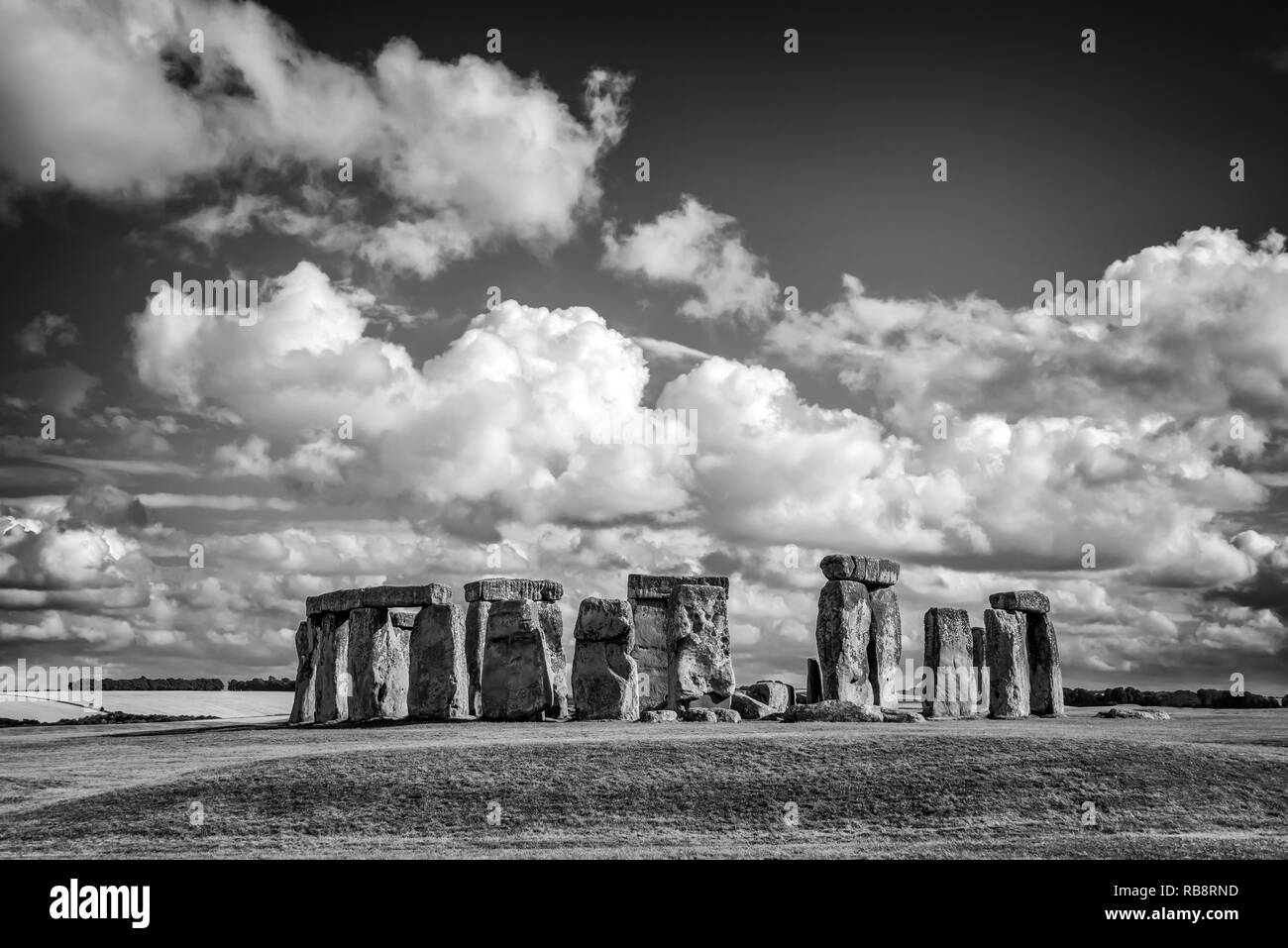 Stonehenge, Schwarze und Weiße, Vereinigtes Königreich Stockfoto