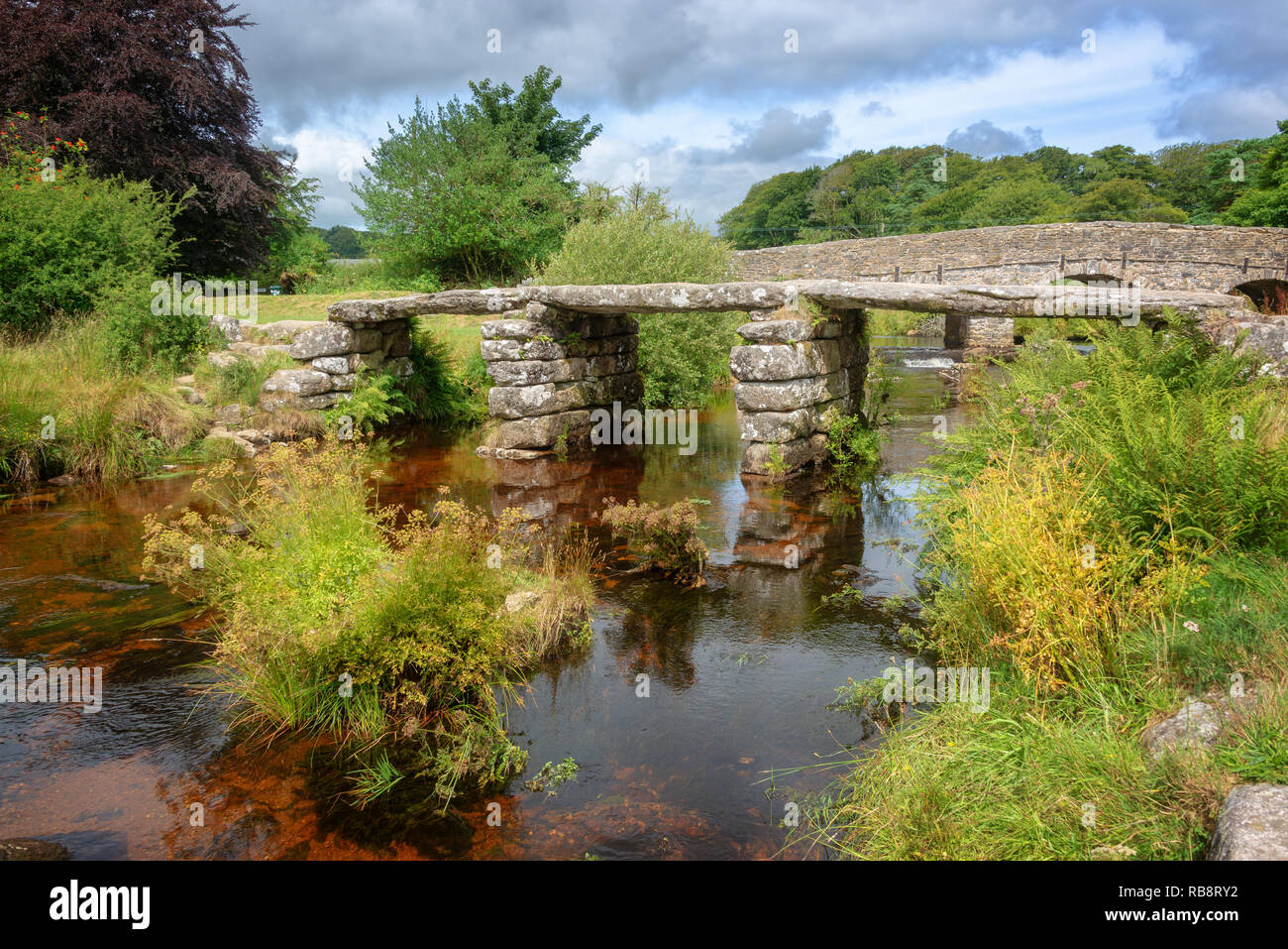 Zwei Brücken in Dartmoor, Devon, Großbritannien Stockfoto