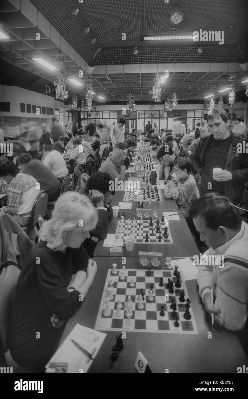 Hastings 66th Annual International Chess Congress. Challenger Turnier. England, Großbritannien, 1990 Stockfoto