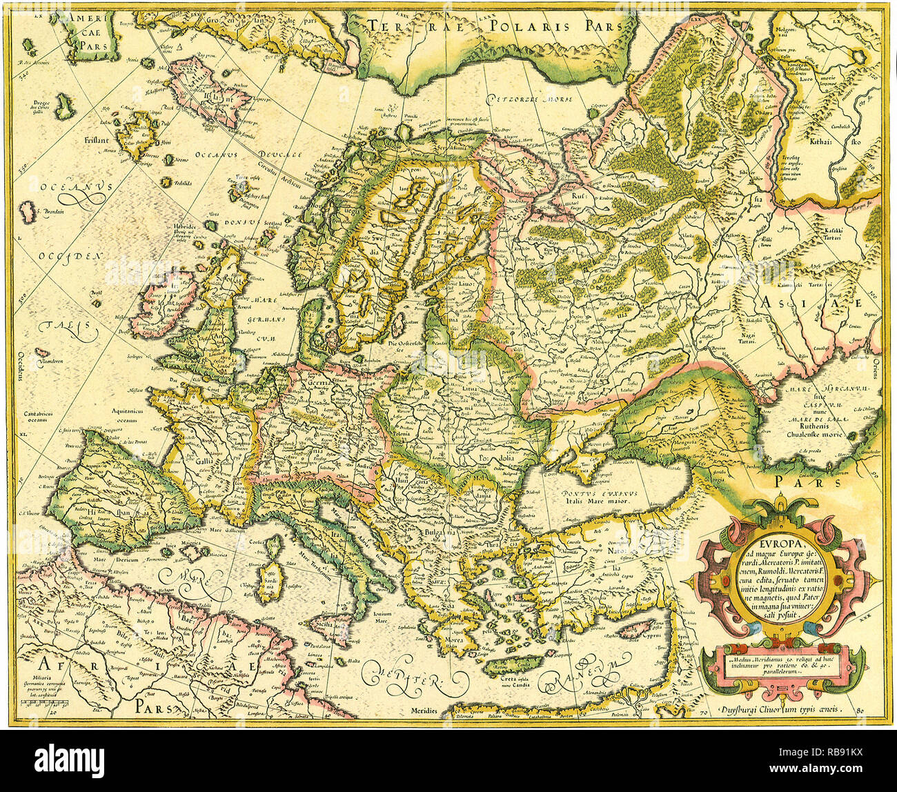 Karte von Europa 1623 Stockfoto