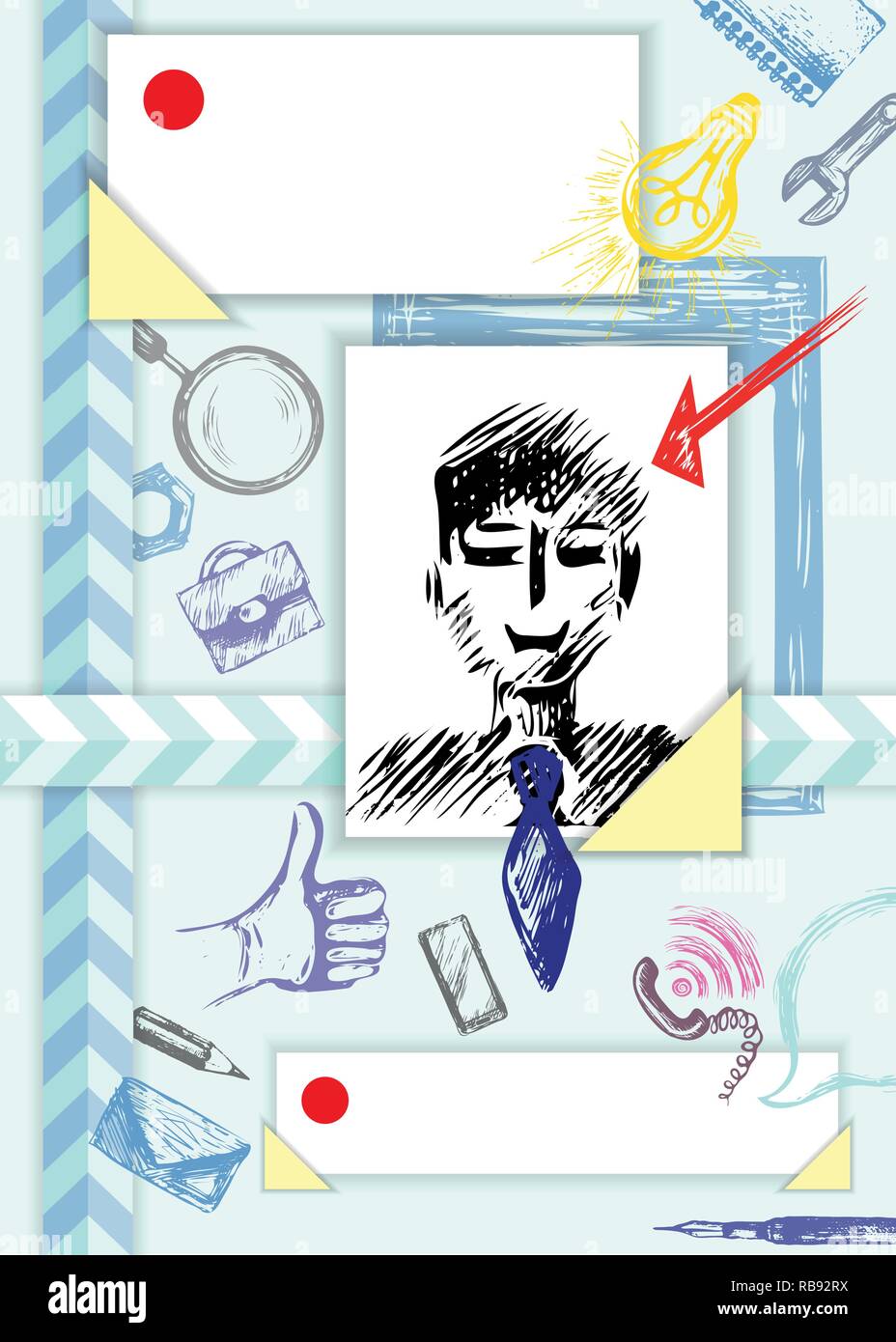 Einzigartige flache Farbe Lebenslauf Entwurfsvorlage mit Foto oder Avatar Platzhalter Stock Vektor