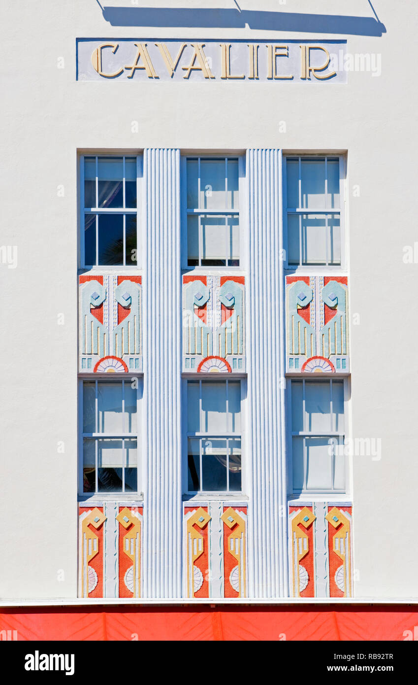 Art déco-Hotel am Ocean Drive, South Beach, Miami, Florida, USA Stockfoto