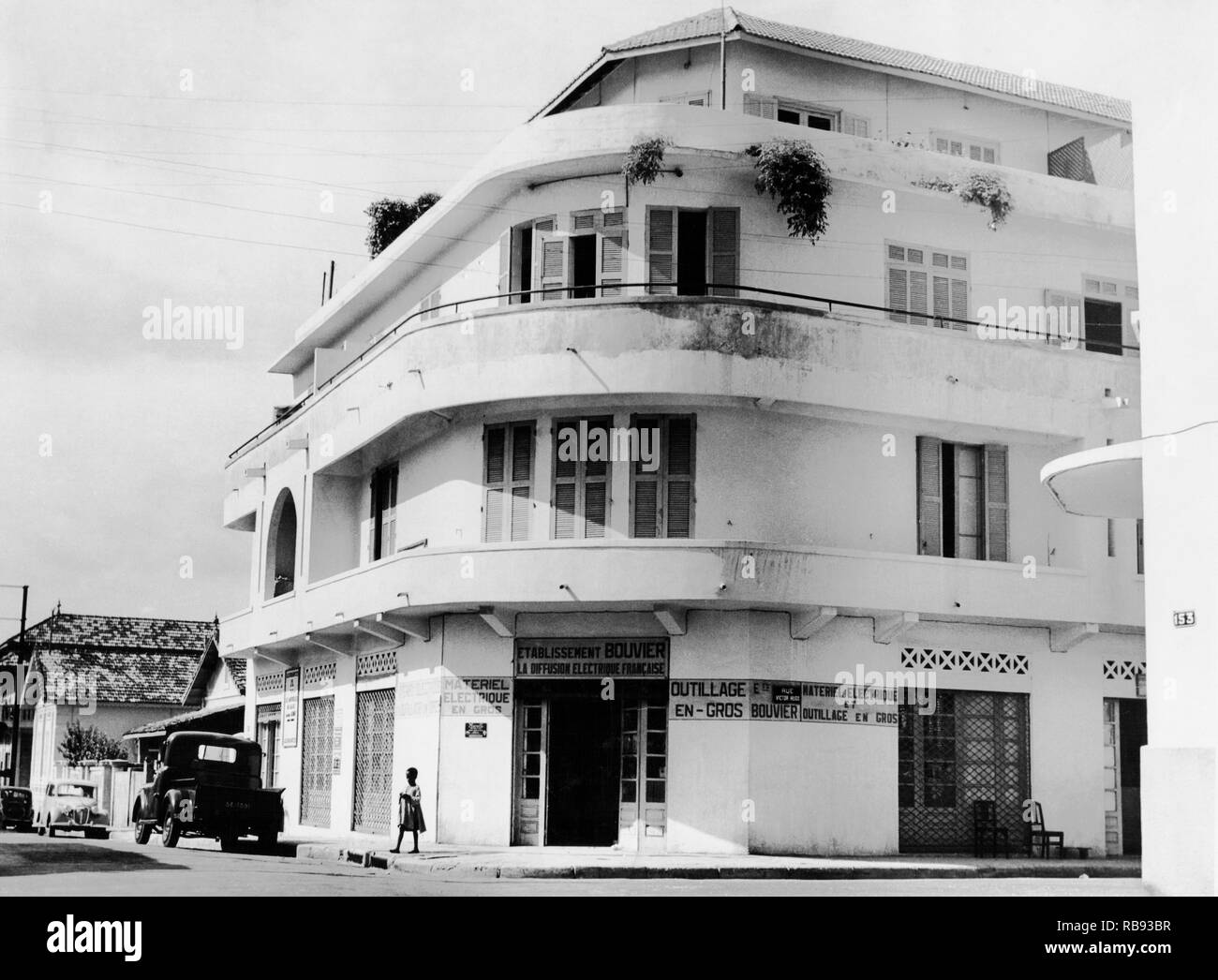 Dakar (Senegal) in den 50er Jahren: Ecke Rue Blanchot x Rue Victor Hugo Stockfoto