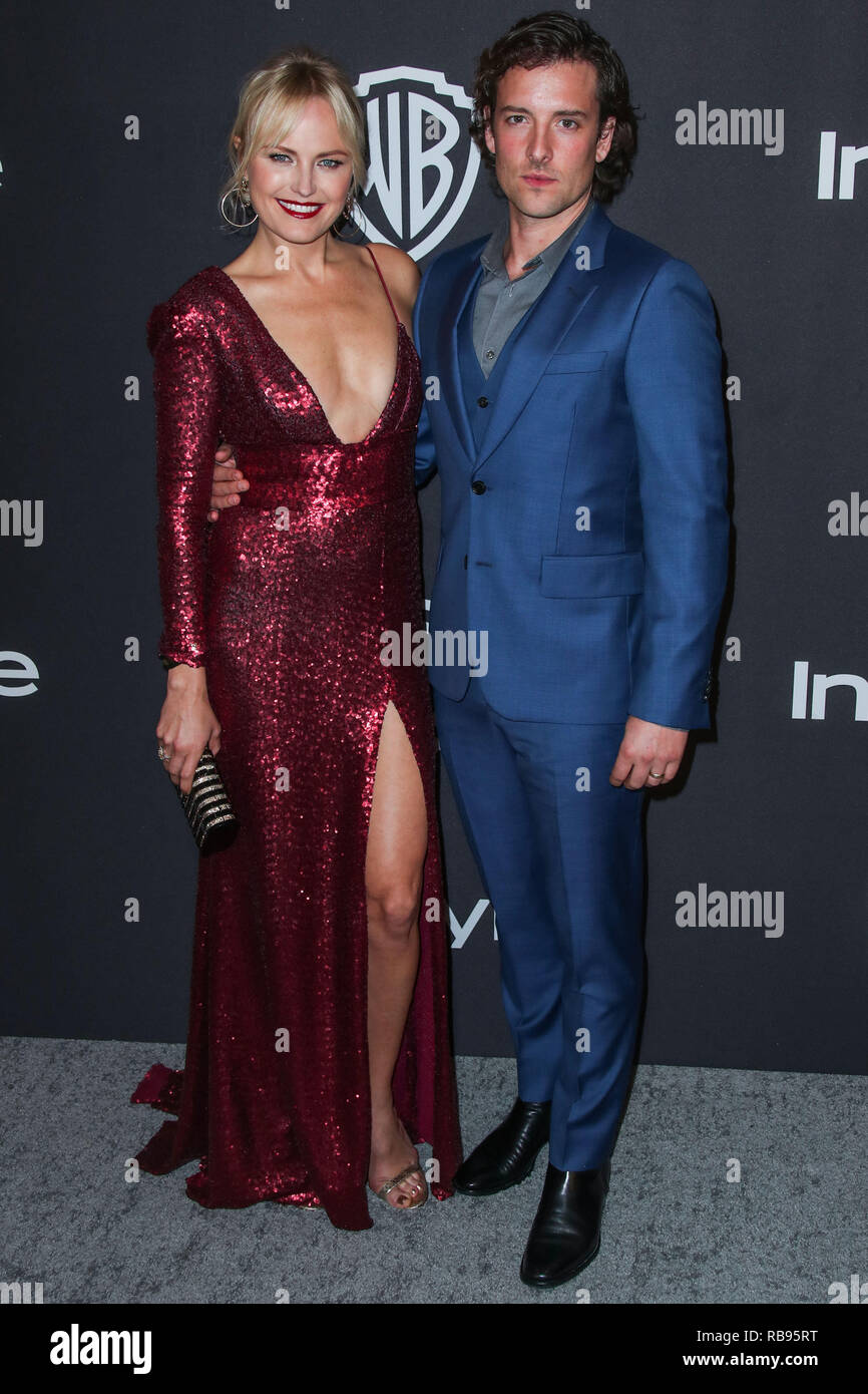 BEVERLY HILLS, Los Angeles, CA, USA - Januar 06: Malin Akerman und Jack Donnelly am 2019 InStyle und Warner Bros. Bilder Golden Globe Awards nach Party im Beverly Hilton Hotel statt am 6. Januar 2019 in Beverly Hills, Los Angeles, Kalifornien, Vereinigte Staaten. (Foto von Xavier Collin/Image Press Agency) Stockfoto