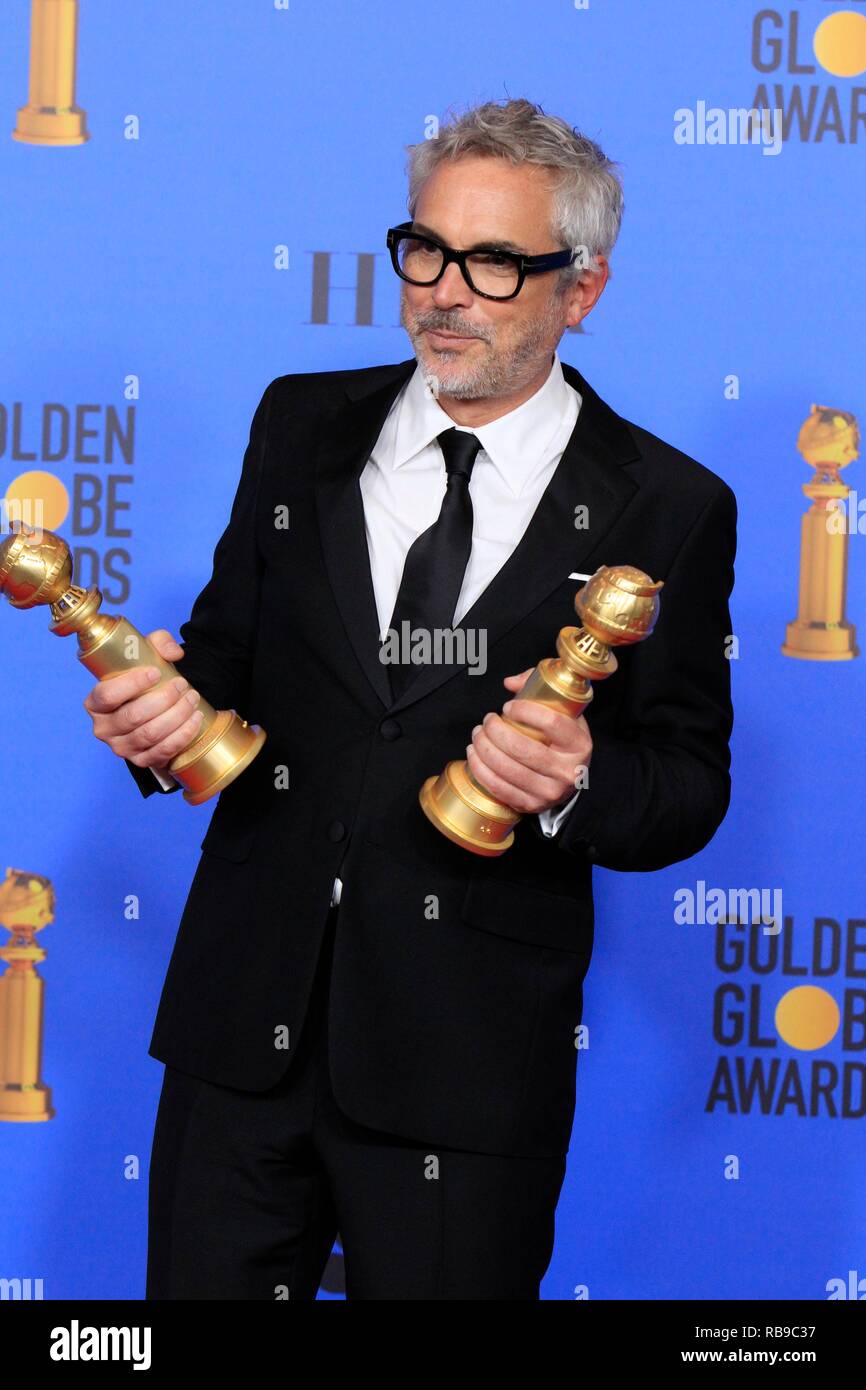 Beverly Hills, CA. 6. Januar, 2019. Alfonso Cuaron in der Presse Raum für 76th jährliche Golden Globe Awards, The Beverly Hilton, Beverly Hills, CA 6. Januar 2019. Credit: Priscilla Grant/Everett Collection/Alamy leben Nachrichten Stockfoto