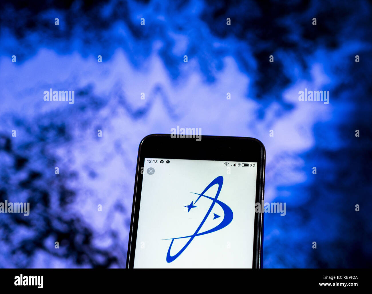 Kiew, Ukraine. 7 Jan, 2019. Orbital ATK Inc., jetzt Northrop Grumman Innovation Systems Logo auf einem Smartphone gesehen angezeigt. Quelle: Igor Golovniov/SOPA Images/ZUMA Draht/Alamy leben Nachrichten Stockfoto