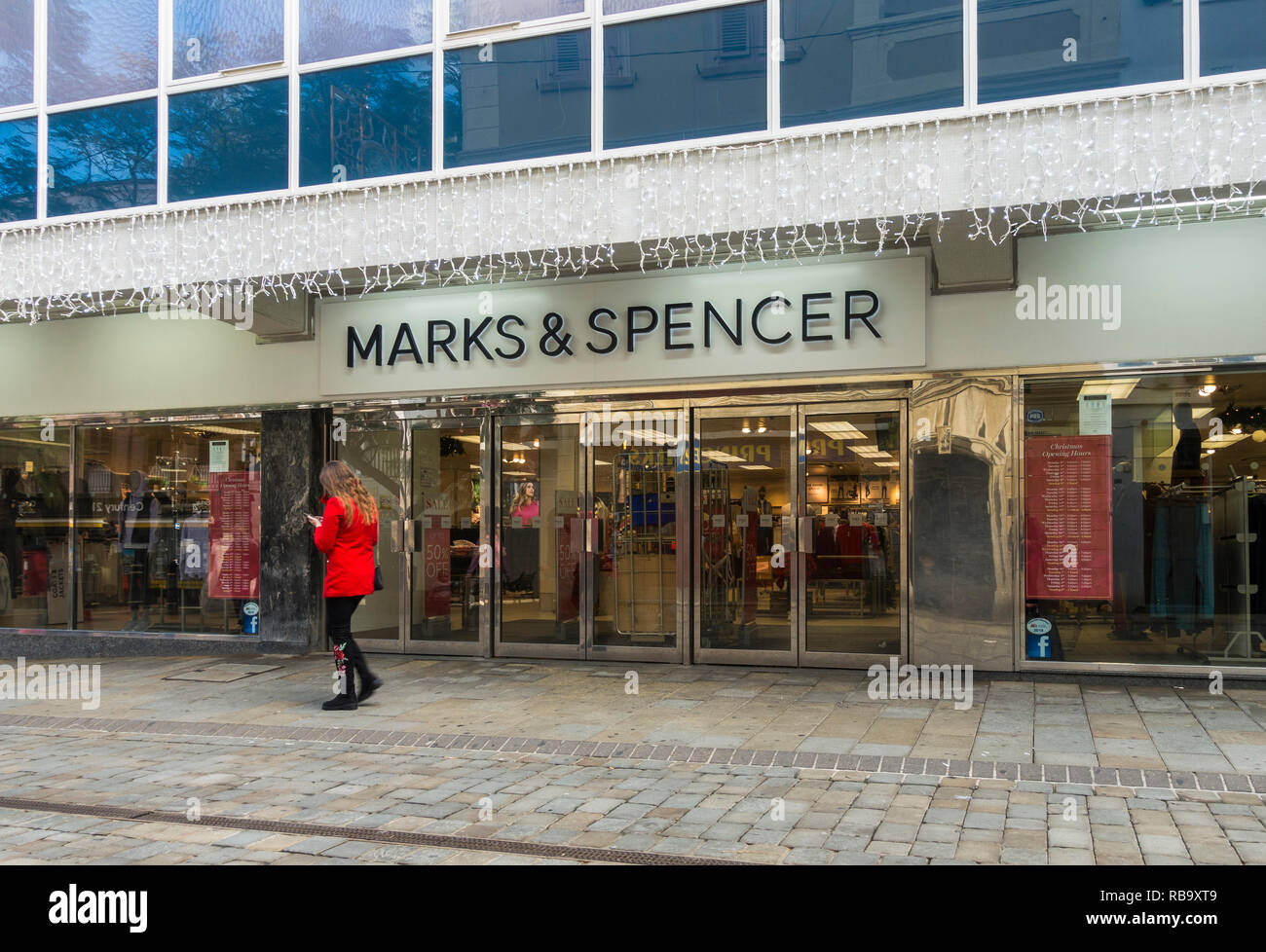 Marks & Spencer, Eingang, Main Street, Gibraltar, Britisches Territorium in Übersee, Großbritannien, Großbritannien Stockfoto