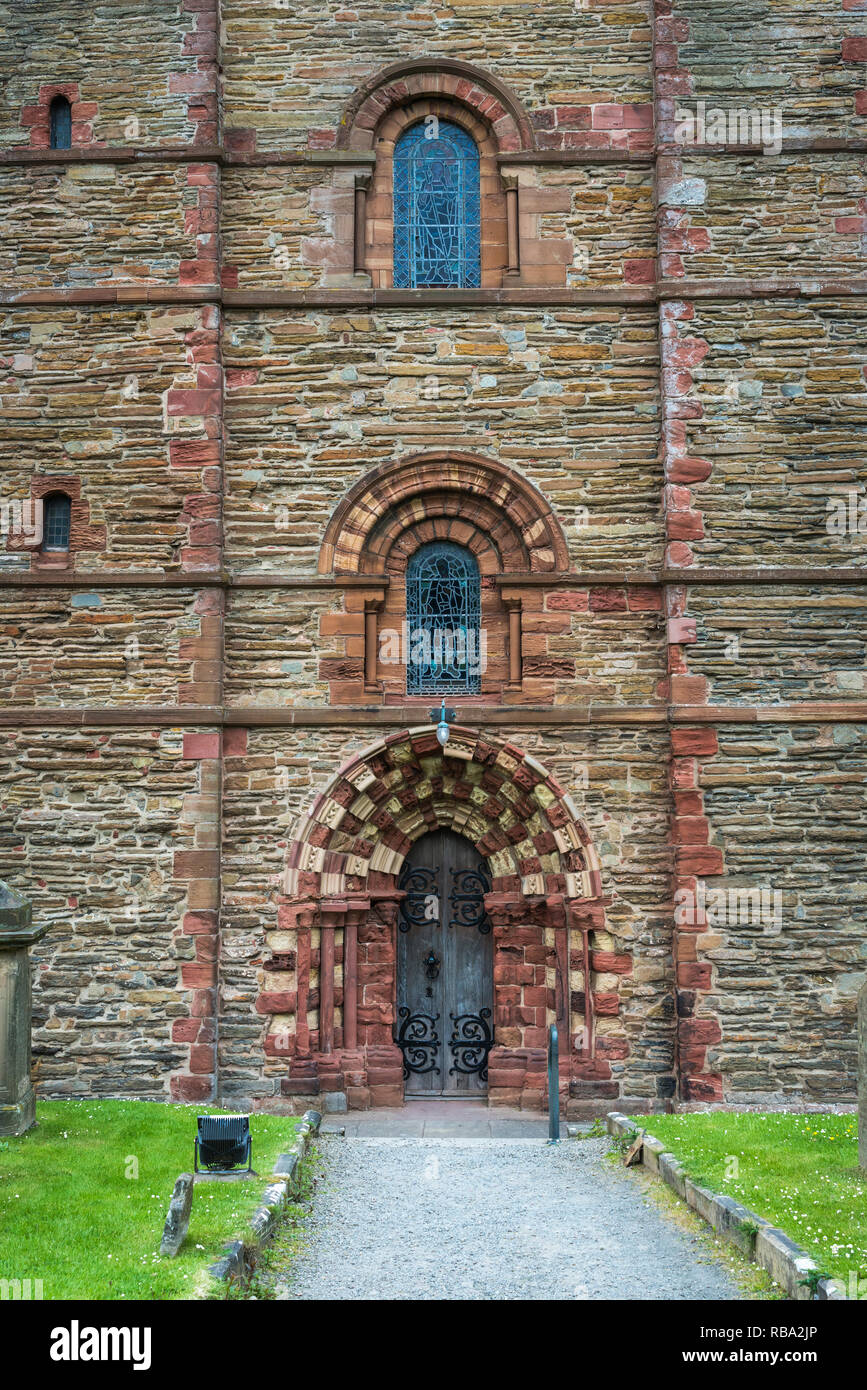 Die St. Magnus Kathedrale in Kirkwall, Orkney Inseln, Schottland, Großbritannien, Europa. Stockfoto