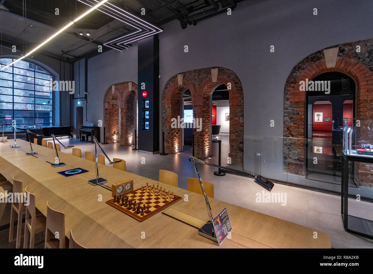 Innenraum der Leica Galerie Istanbul (innerhalb der historischen Brauerei in Bomonti), Türkei Stockfoto