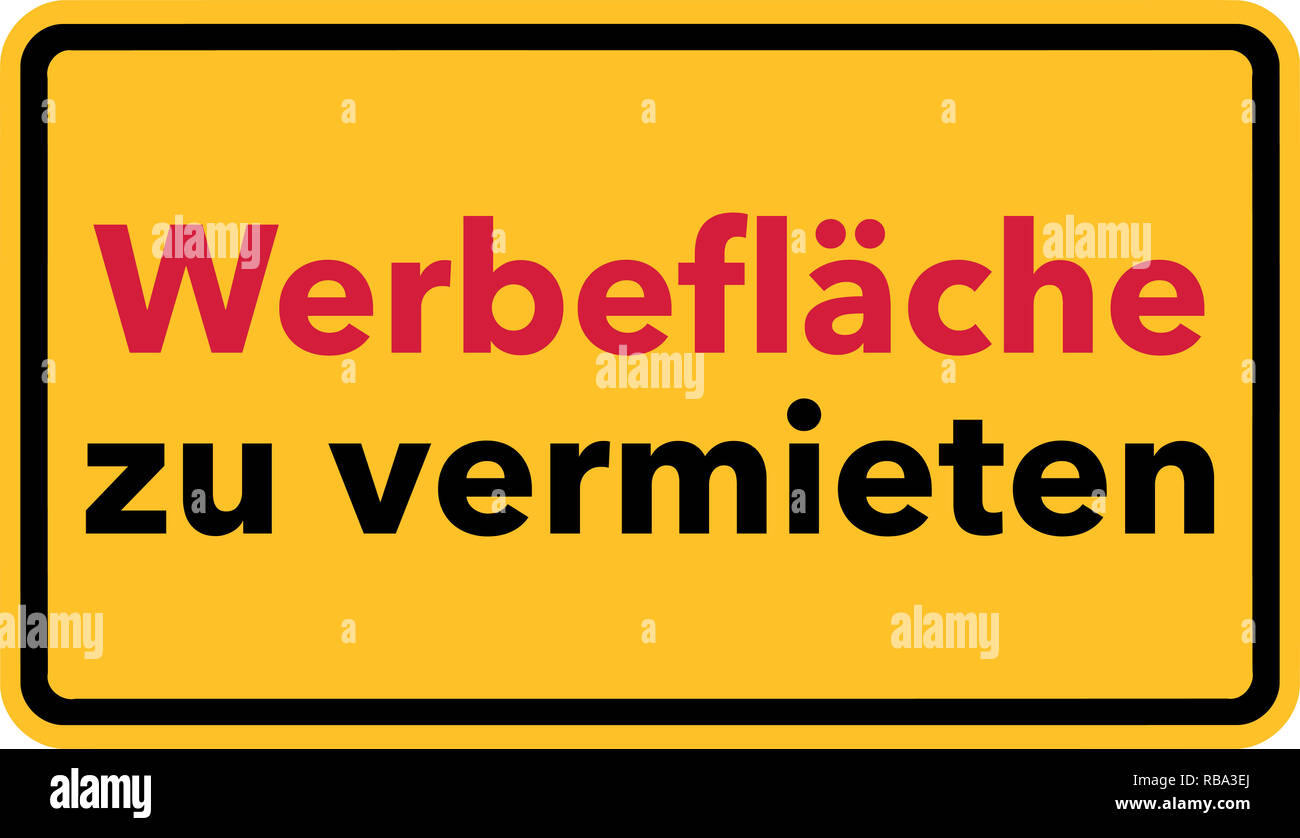Werbeflache Mieten Street Sign In Gelb Deutsch Stockfotografie Alamy