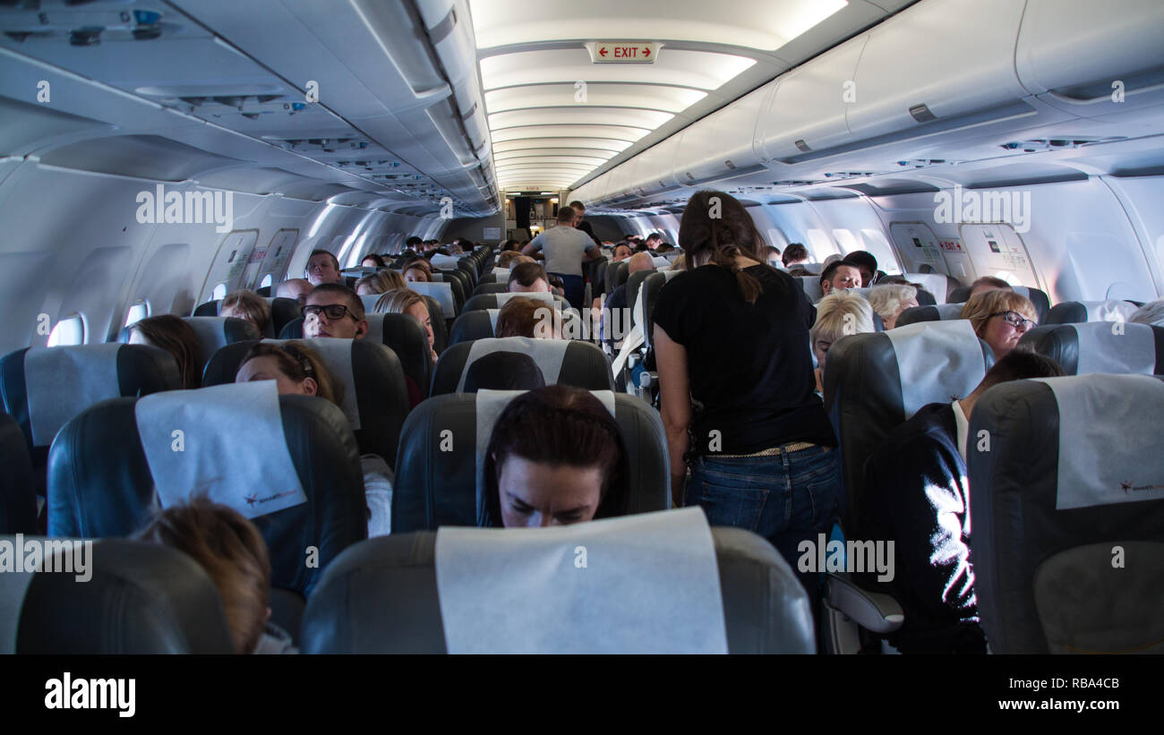 Ein Interieur mit modernen Verkehrsflugzeug Stockfoto