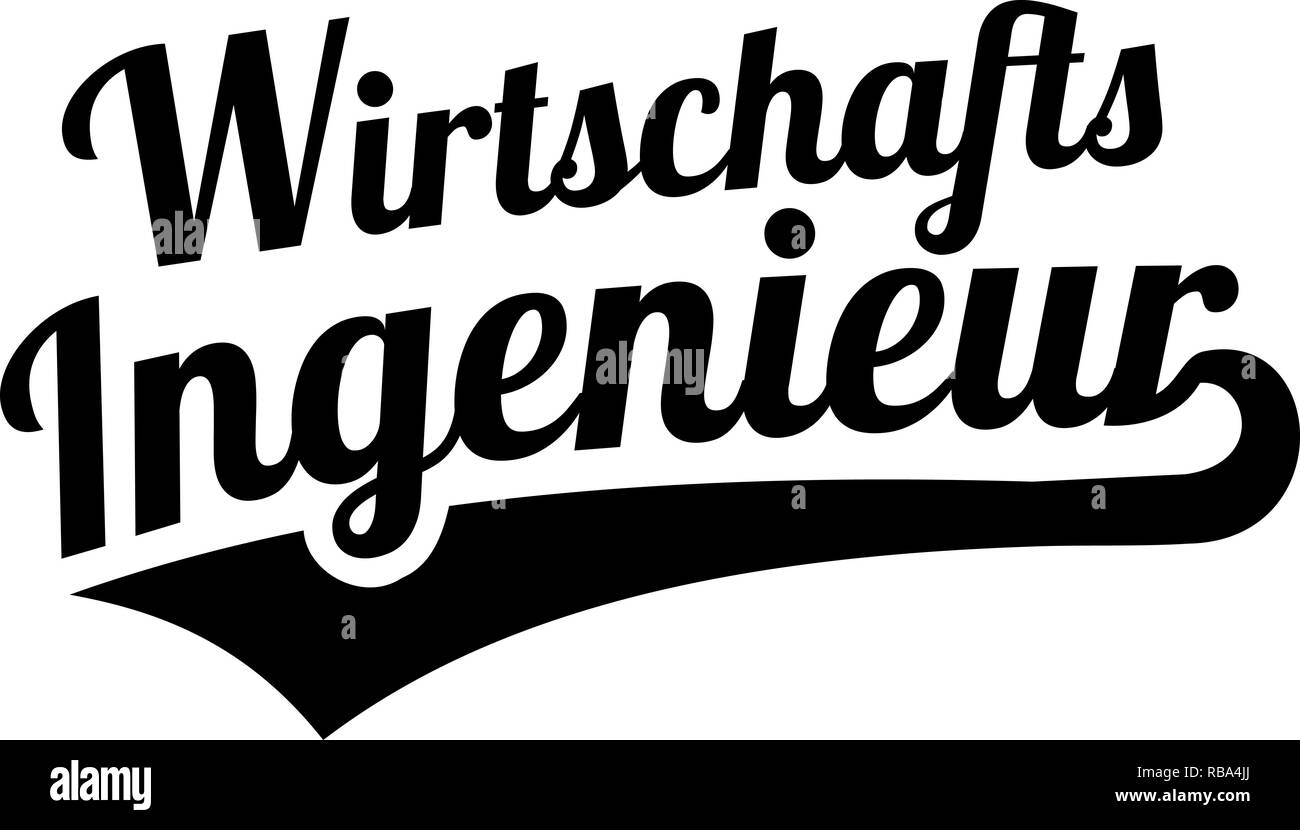 Industrial Engineer retro mit deutschen Berufsbezeichnung Stockfoto