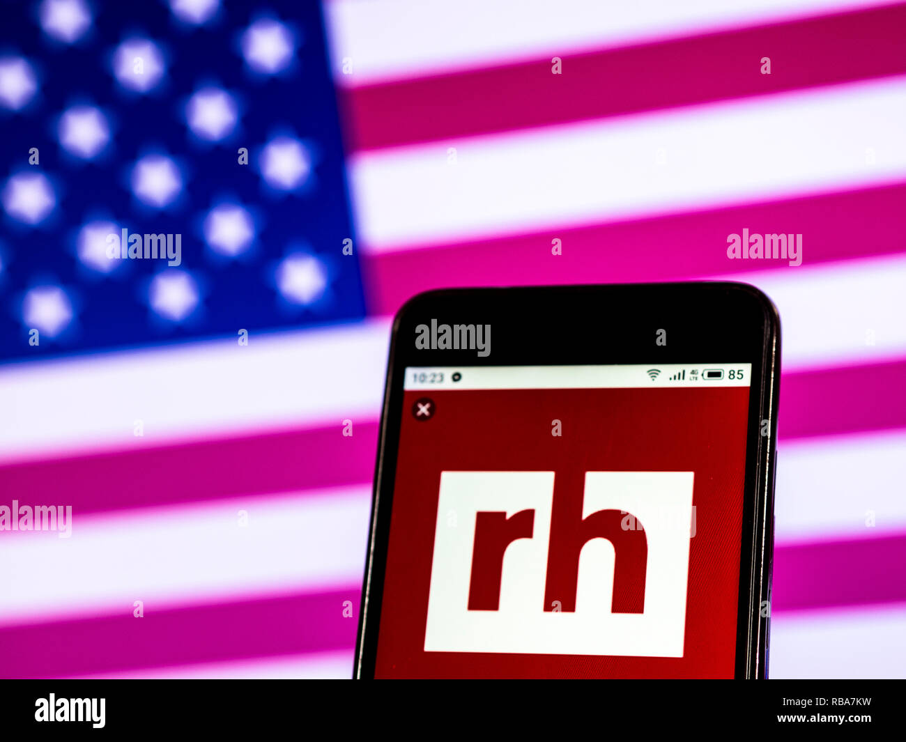 Robert Half International Management Consulting Company Logo auf dem Smartphone angezeigt Stockfoto