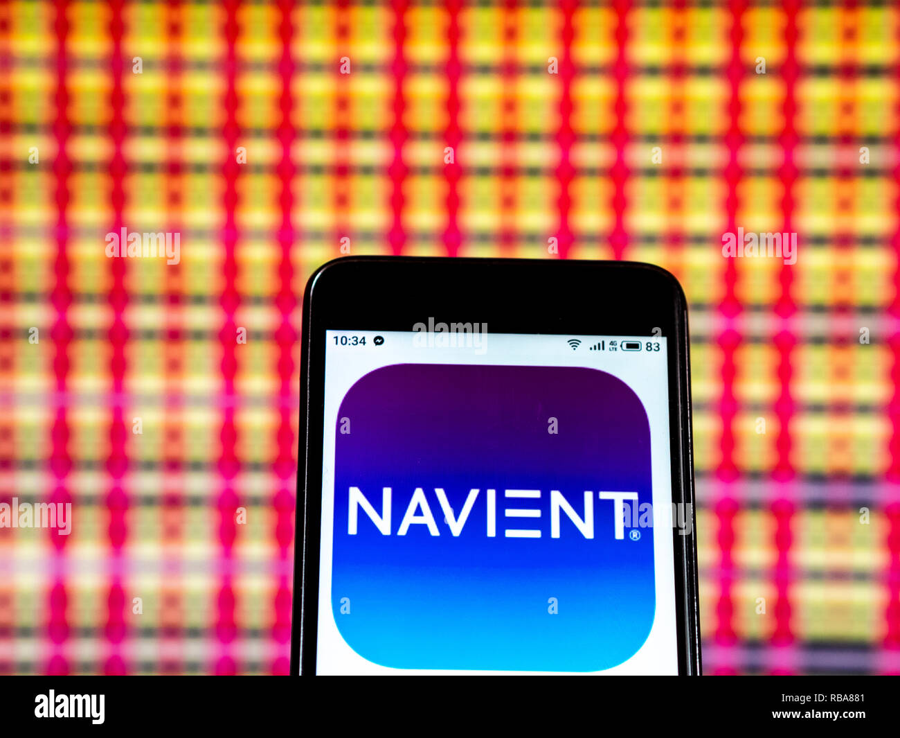 Navient Corporation Logo auf dem Smartphone angezeigt Stockfoto