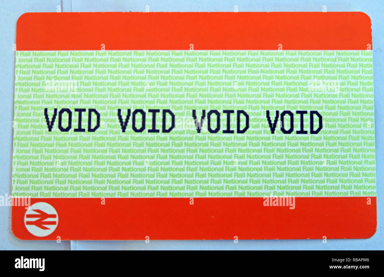 Void British Rail Ticket, das nicht verwendet werden kann Stockfoto