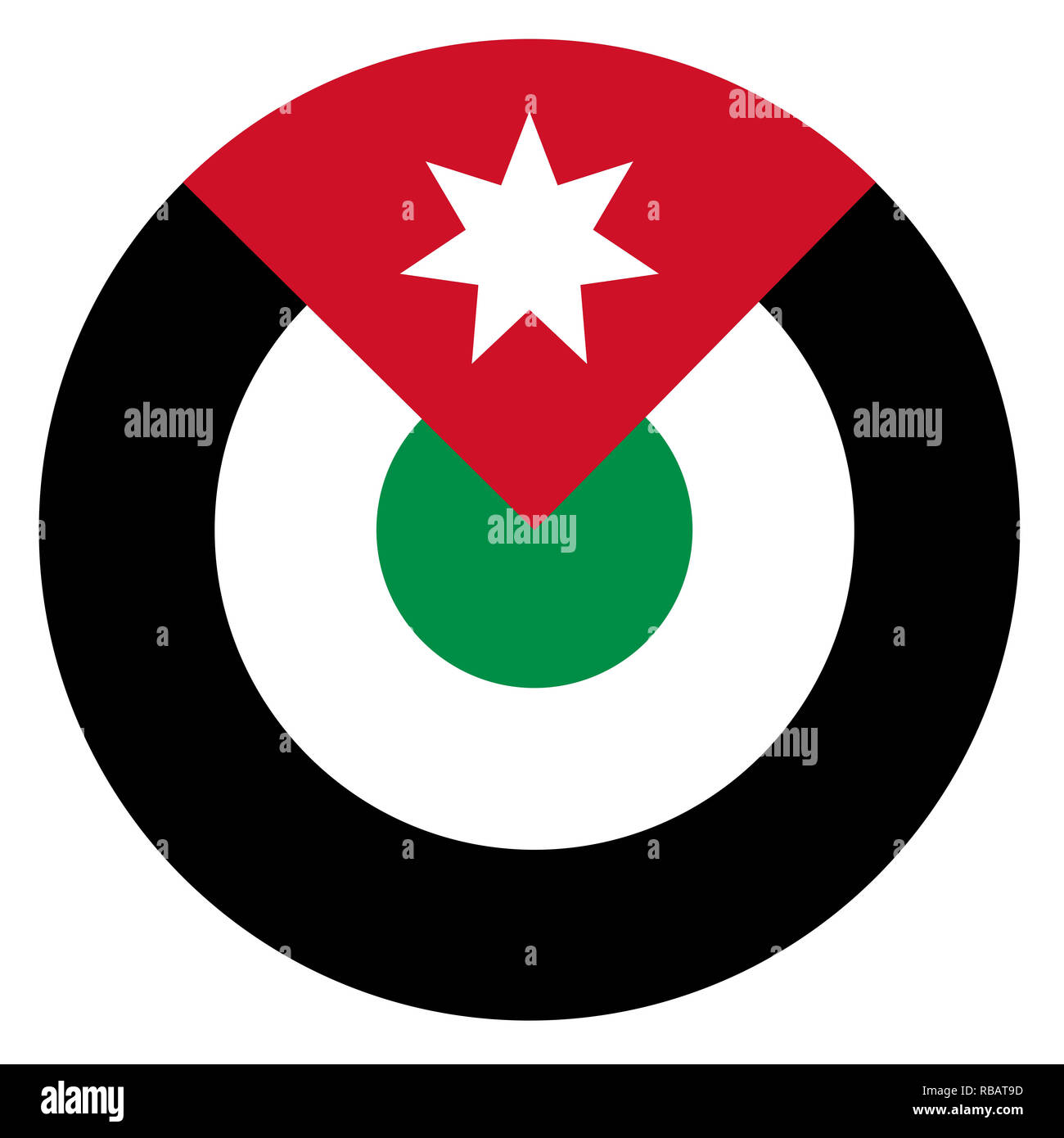 Jordanien Land roundel Flagge basierte runde Symbol Stockfoto