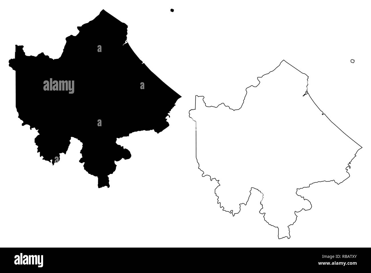 Quang Tri Provinz (Sozialistische Republik Vietnam, Unterteilungen von Vietnam) Karte Vektor-illustration, kritzeln Skizze Tinh Quang Tri Karte Stock Vektor