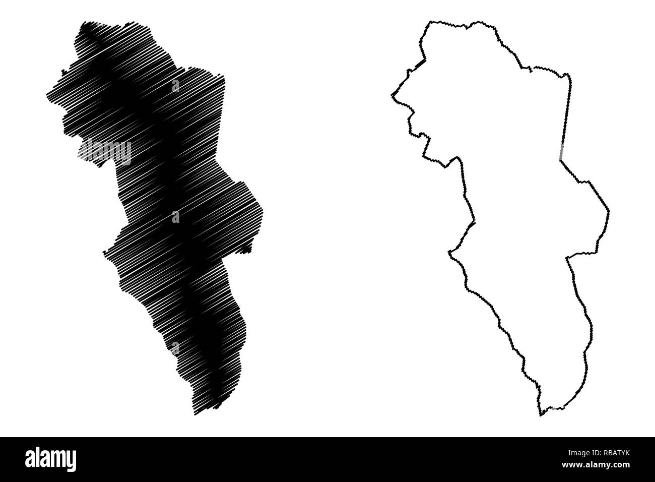 Hedmark (administrative divisions von Norwegen, Königreich Norwegen) Karte Vektor-illustration, kritzeln Skizze Nord-norwegen Karte Stock Vektor