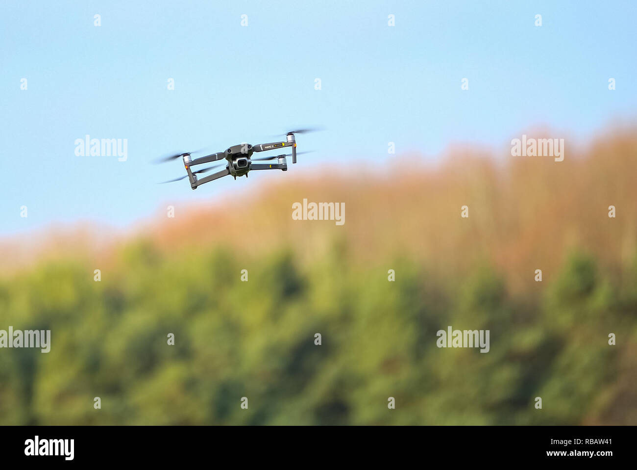 Drone im Flug Stockfoto