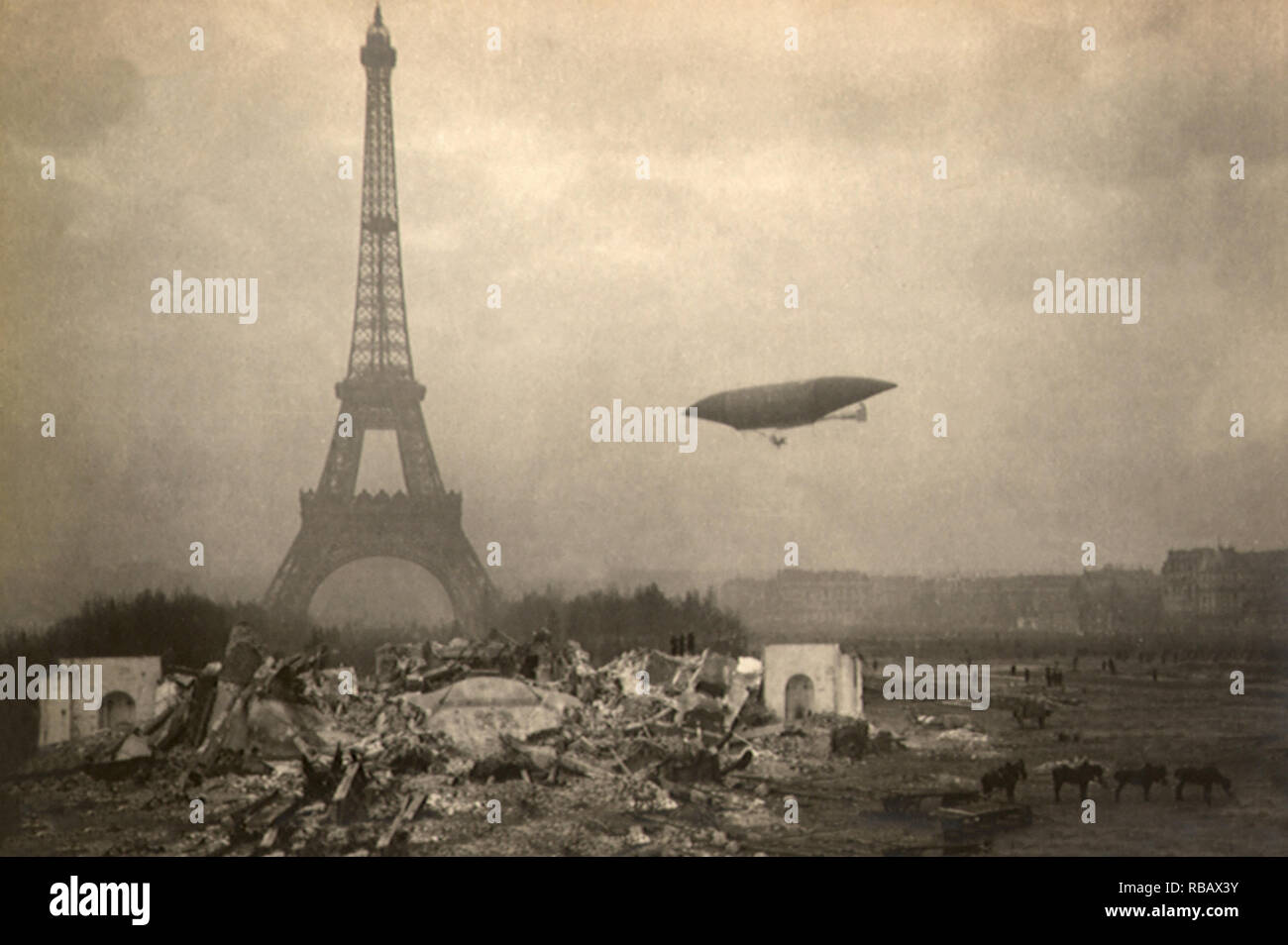 Aeronat über Paris. Stockfoto