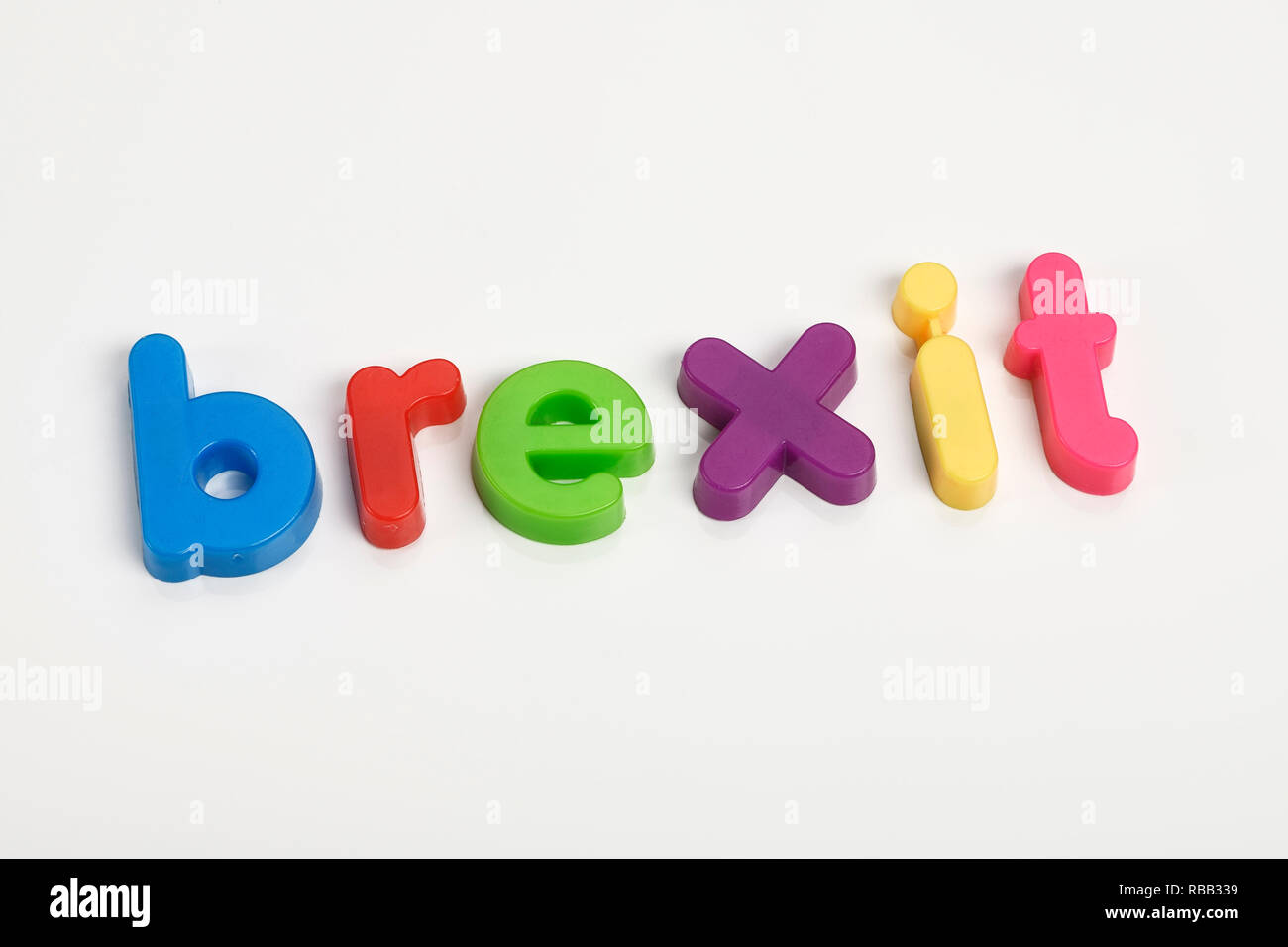 Magnetische kühlschrank Briefe aus Rechtschreibung das Wort Brexit Stockfoto