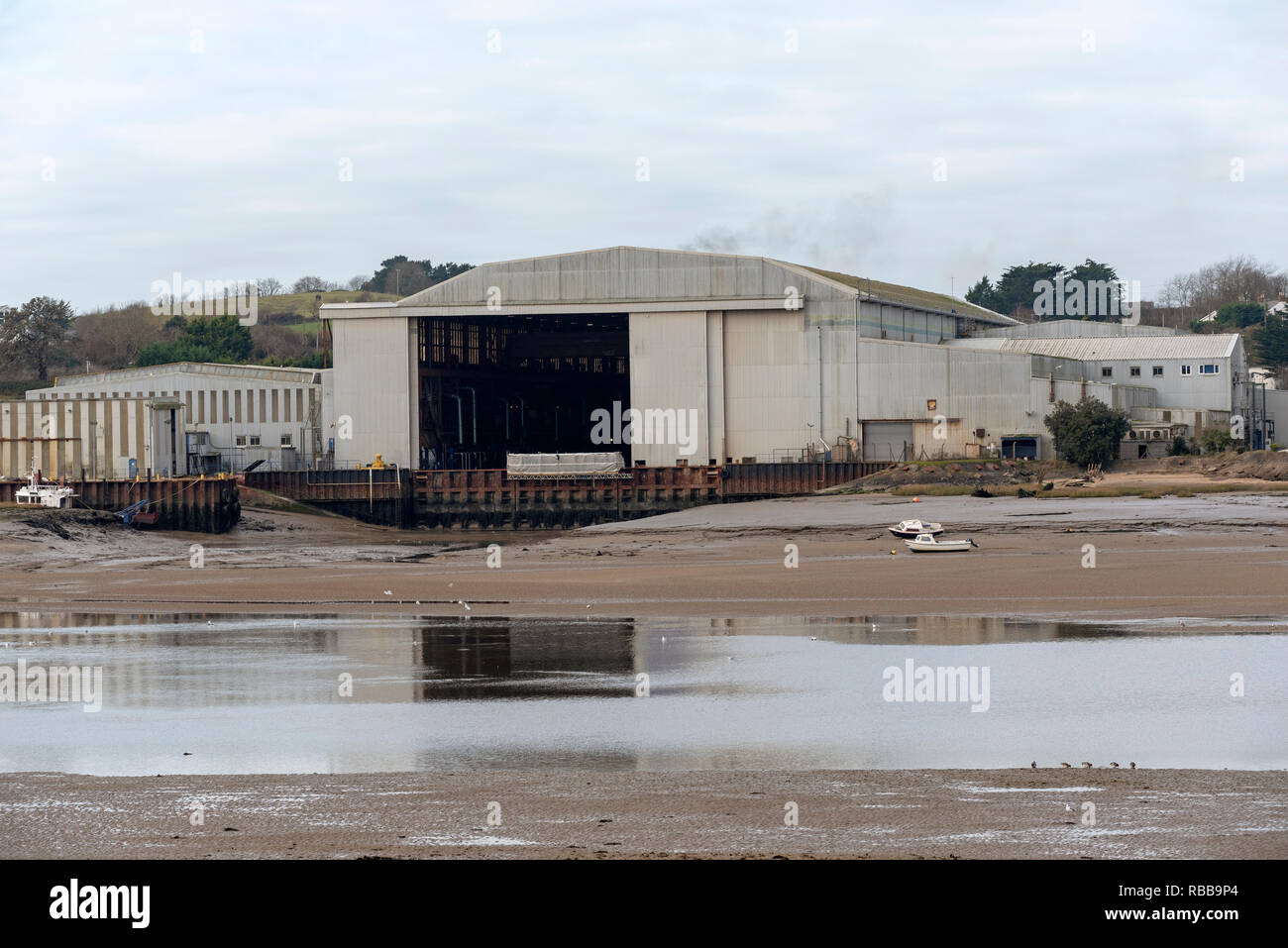 Appledore, North Devon, England UK, Januar 2019. Werft Gebäude. Stockfoto