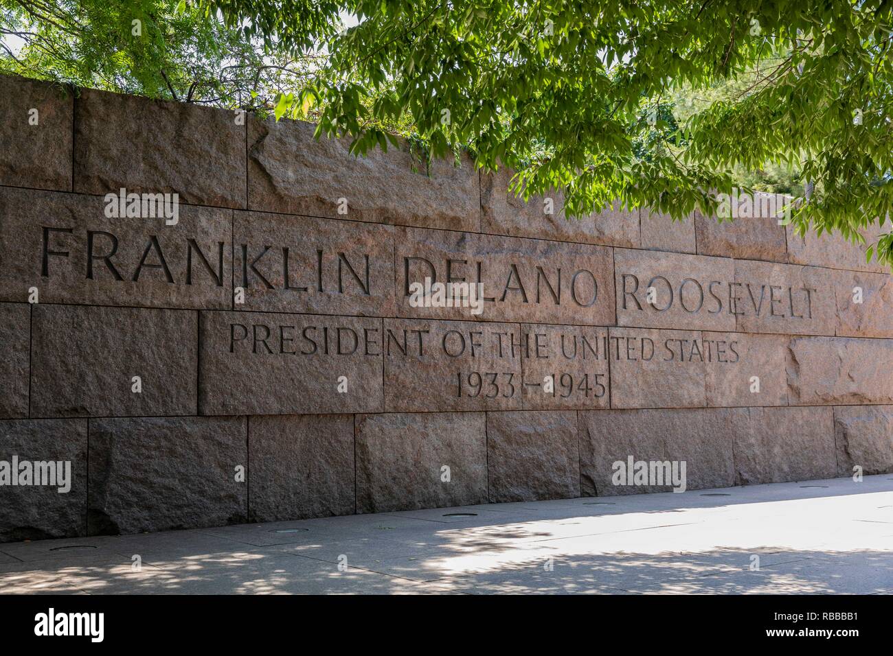 Franklin Delano Roosevelt Memorial. Washington DC, USA Stockfoto