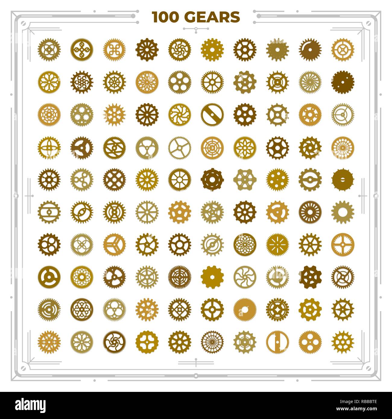 Der Vektor steampunk Zahnräder viktorianischen Ära vintage design Stil Uhrwerk Abbildung Metall geer Designs für Laserschneiden Stock Vektor Der Vektor steampunk Zahnräder viktorianischen Ära vintage design Stil Uhrwerk Abbildung Metall geer Designs für Laserschneiden Stock Vektor