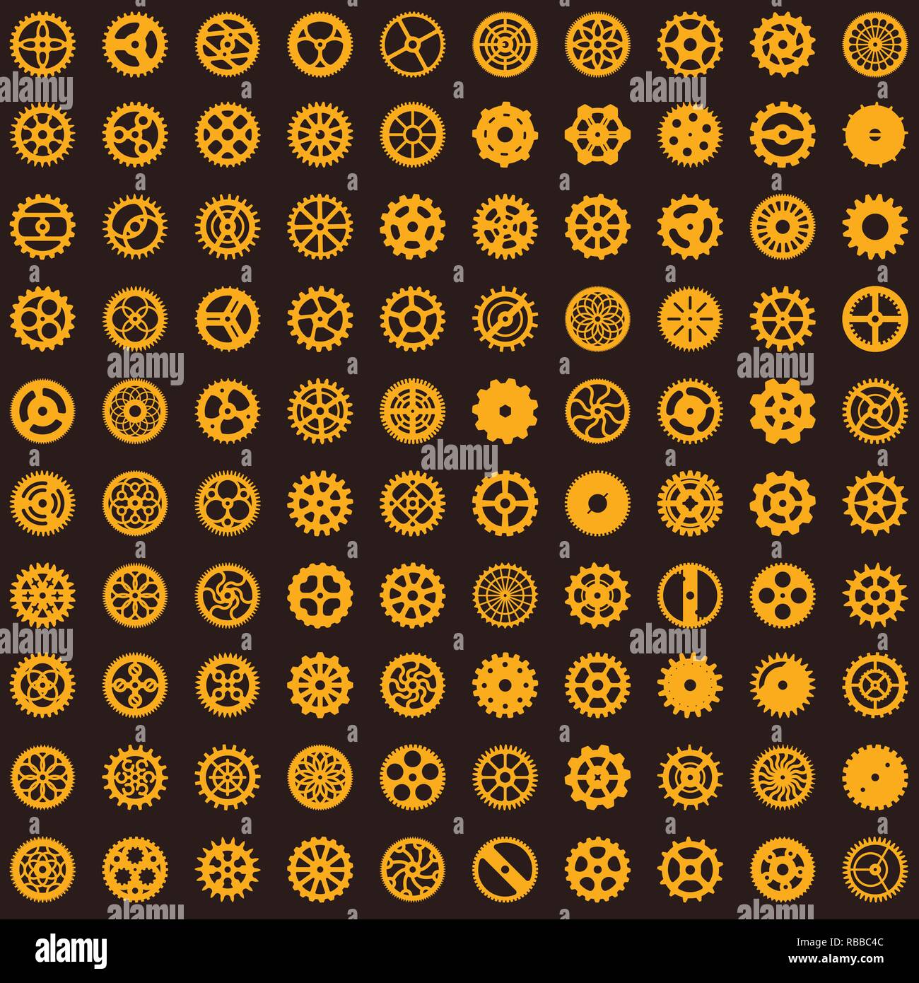Kreative steampunk nahtlose Textur Design. Uhrwerk Zahnräder Vektor unendlich Zahnrad Muster auf dunklem Hintergrund Stock Vektor Kreative steampunk nahtlose Textur Design. Uhrwerk Zahnräder Vektor unendlich Zahnrad Muster auf dunklem Hintergrund Stock Vektor