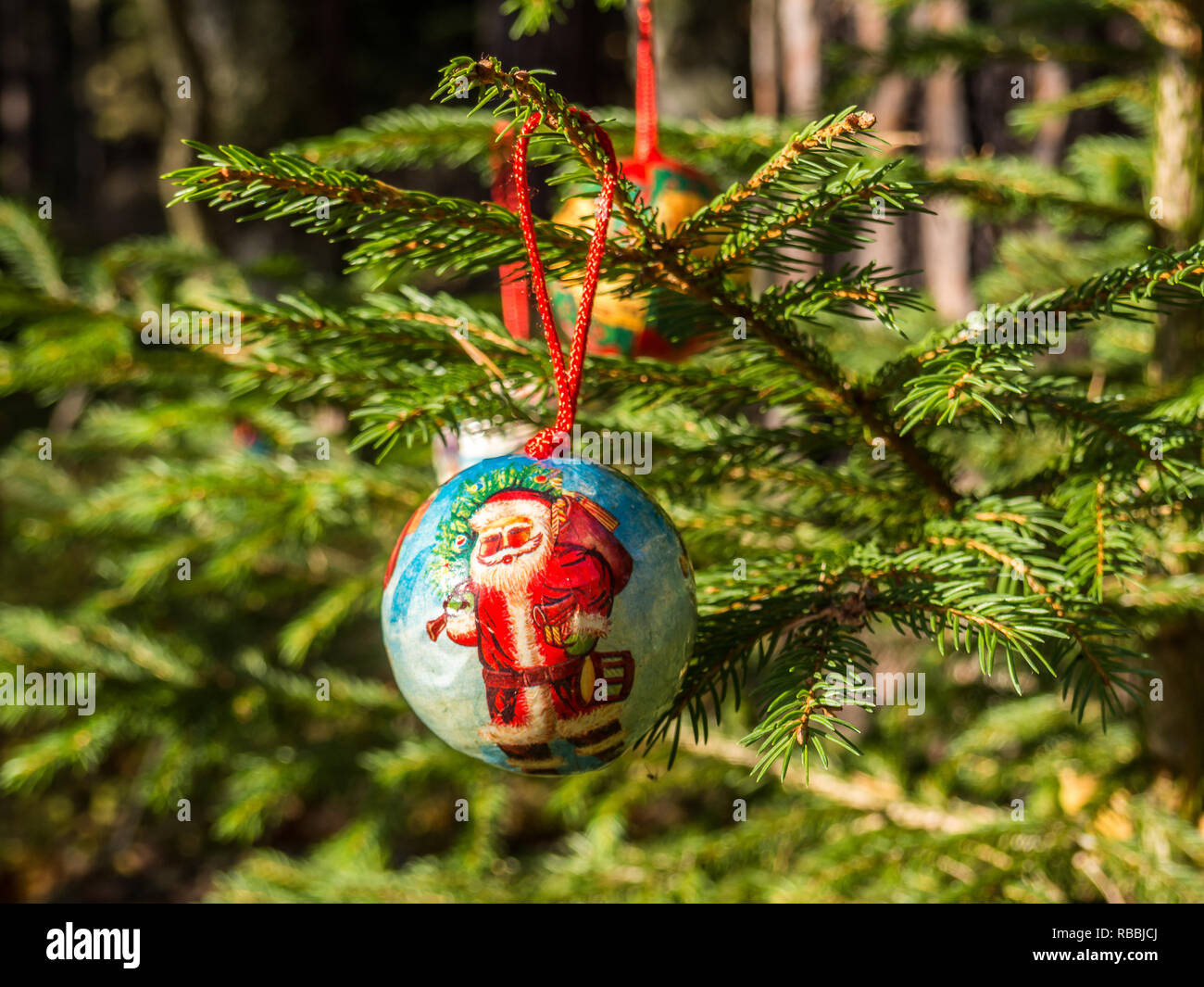 Santa Claus ist in Kürze verfügbar. Stockfoto