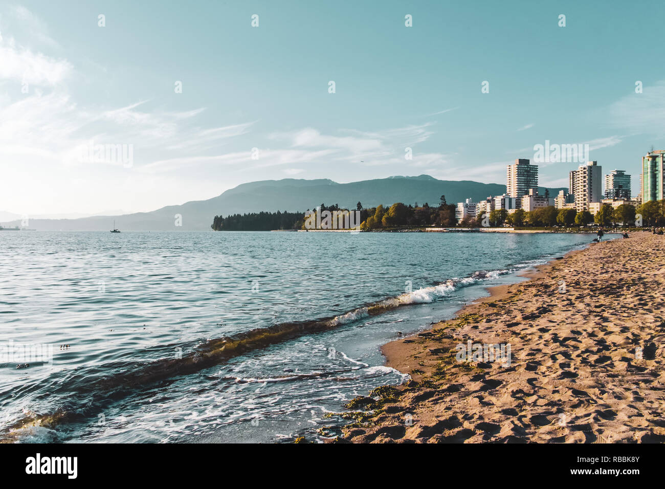 Foto der English Bay Beach in Vancouver, BC, Kanada Stockfoto