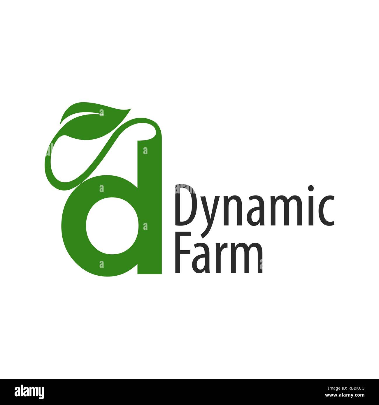 Dynamische farm Initial d mit Blatt logo Konzept Design vorlage Idee Stock Vektor