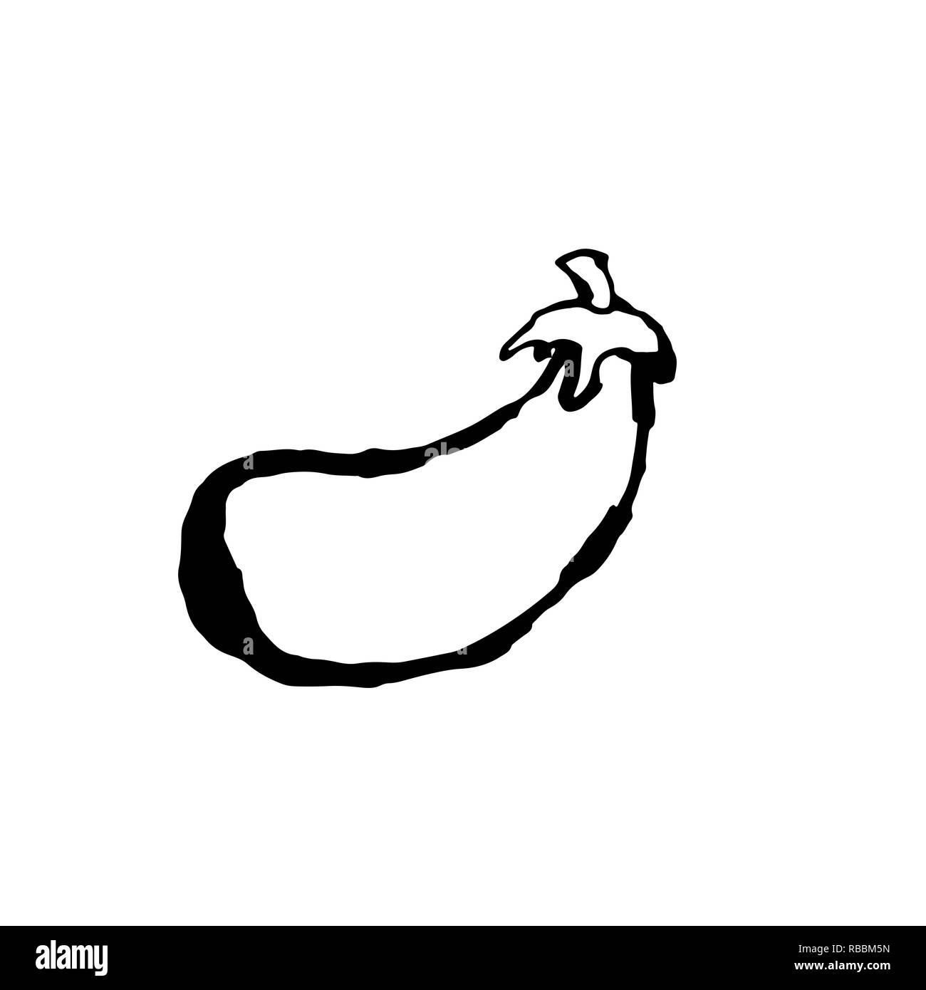 Aubergine grunge Symbol. Vector Illustration. Stock Vektor