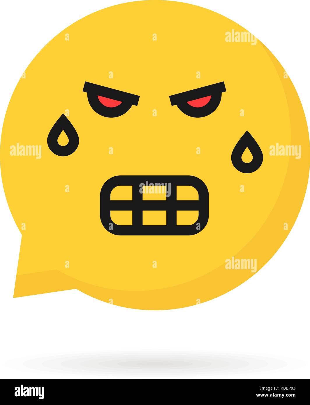 Wütend emoji Sprechblase logo Stock Vektor