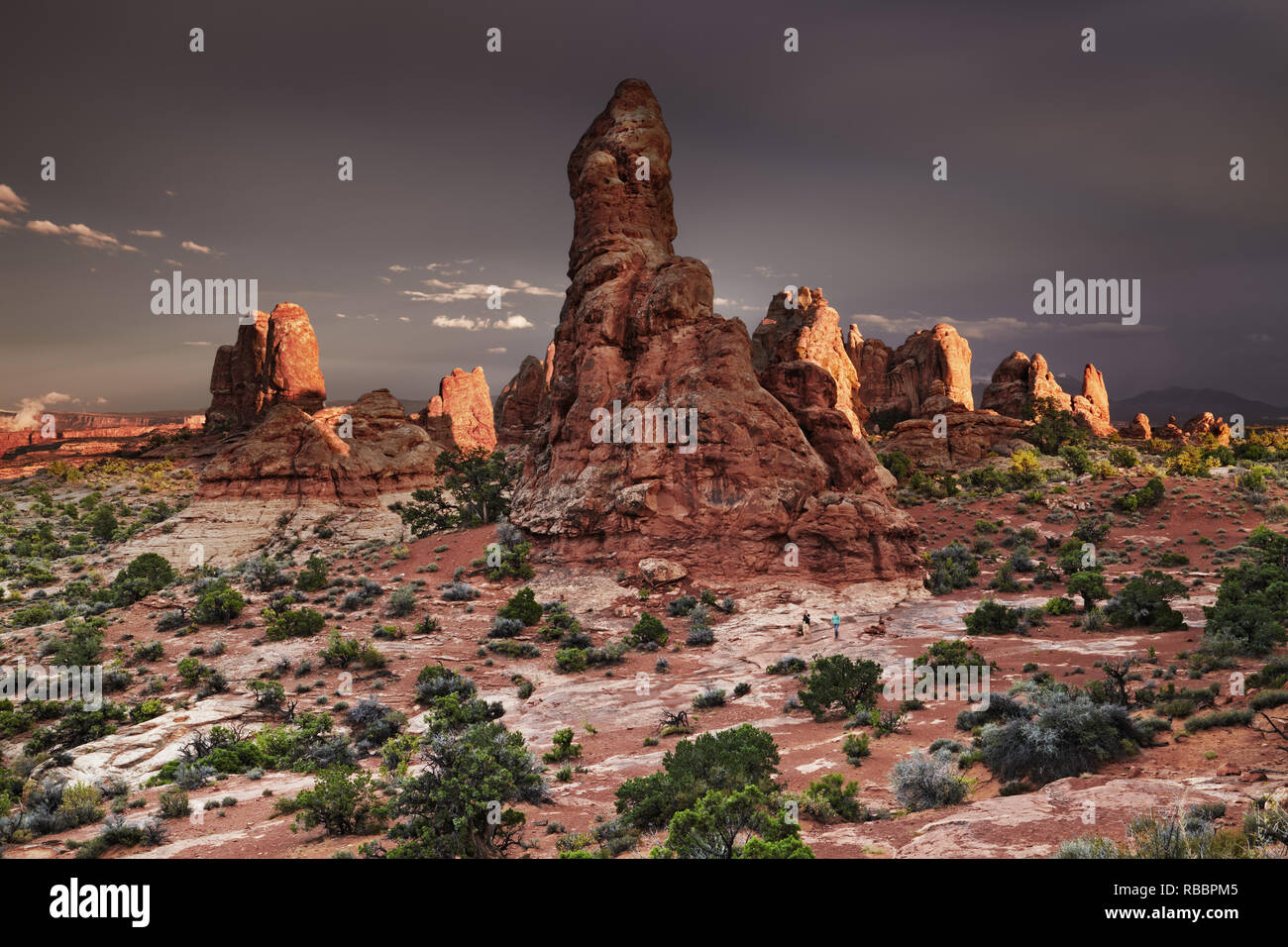 Sonnenuntergang im Arches National Park, Utah, USA Stockfoto