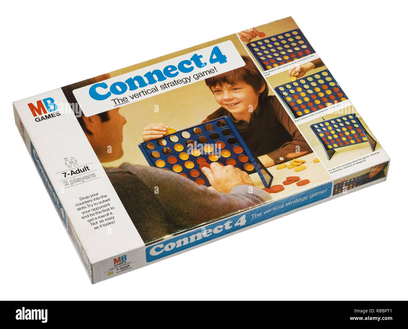 Ein vintage Box für das Spiel des Verbinden4 Stockfoto