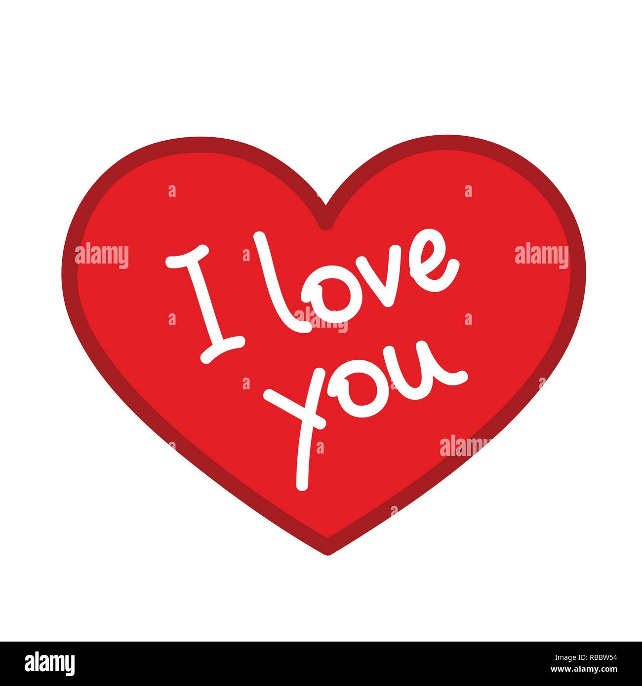 Rotes Herz mit Ich liebe dich text Vector EPS Abbildung 10 Stock Vektor